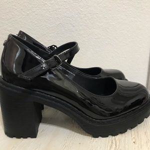 Madden NYC Black platform Mary Janes
